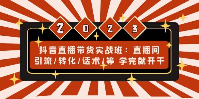 抖音直播带货实战班：直播间引流/转化/话术/等 学完就开干(无水印)