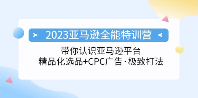 2023亚马逊全能特训营：玩转亚马逊平台+精品化·选品+CPC广告·极致打法