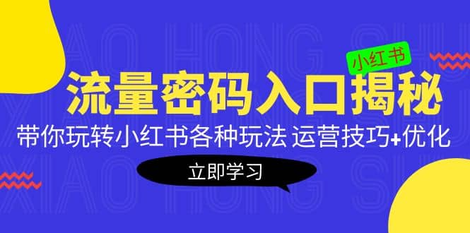 小红书流量密码入口揭秘：带你玩转小红书各种玩法 运营技巧+优化