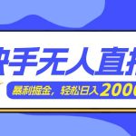 快手美女跳舞3.0，简单无脑，轻轻松松日入2000+