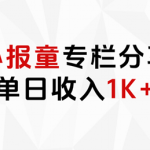 小报童专栏分享，当日收入1K+